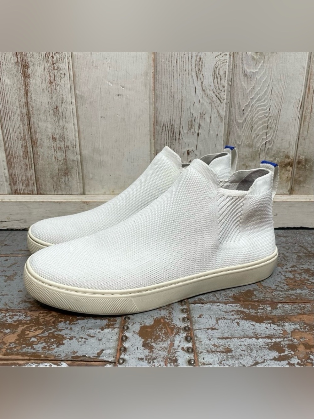 Rothy's White Chelsea High Top Sneaker Boots